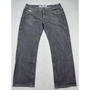 Y2K Enyce Jeans Men's 40x32 Black Straight Leg Regular Fit Streetwear Faded